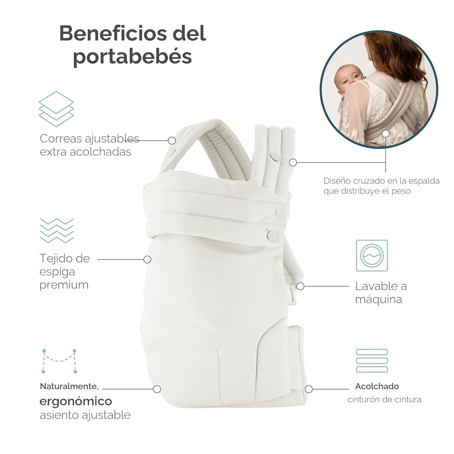 Infantino Honey Blossom - Portabebés ergonómico para bebés a niños...