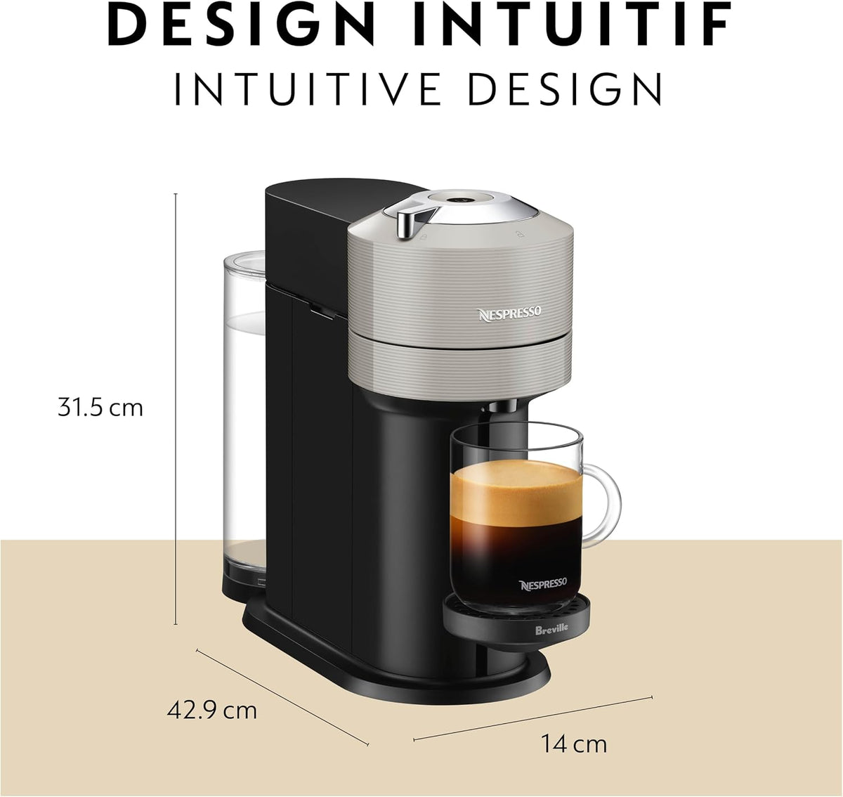 Nespresso Vertuo Next Cafetera de café y espresso de Breville, con...