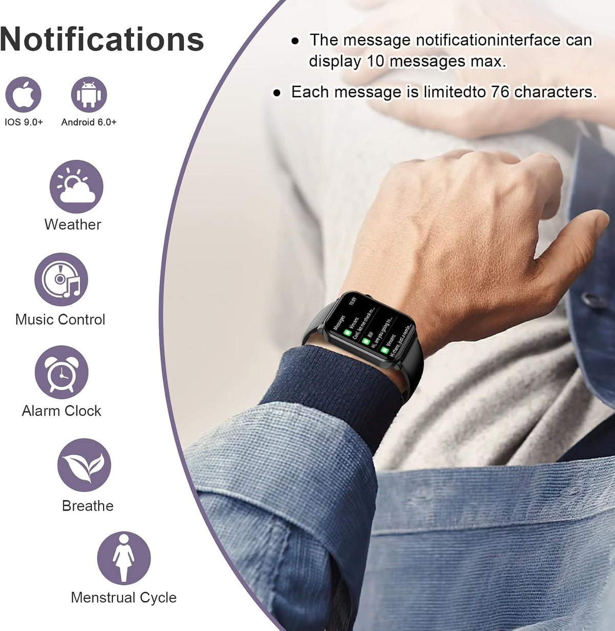 Relojes inteligentes para hombre, 1.91" AMOLED reloj de fitness...