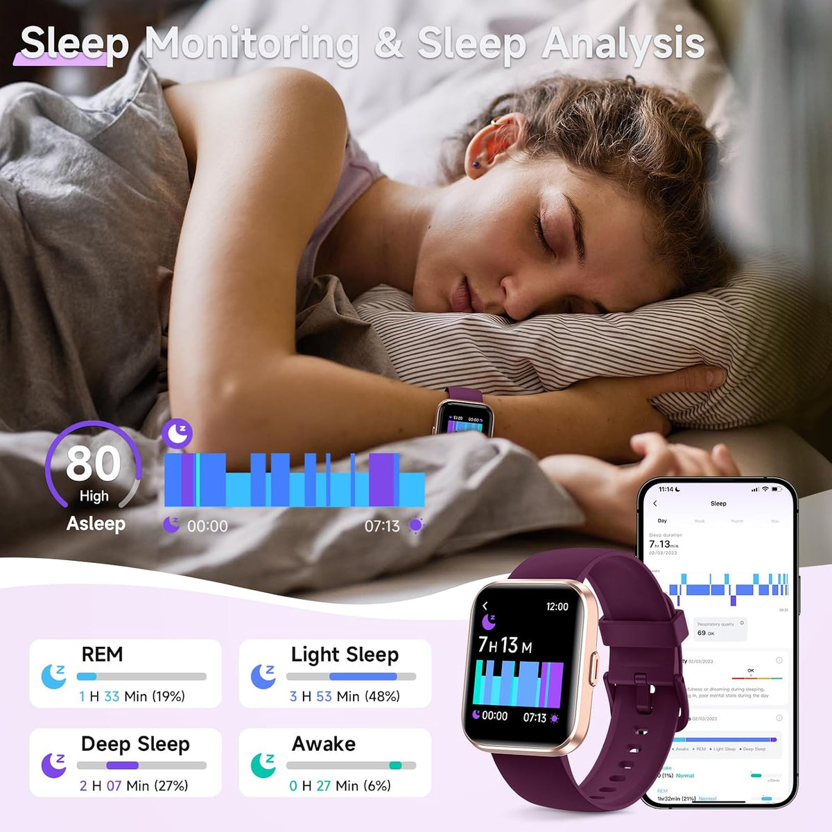 Gydom Relojes inteligentes para mujer para Android y iPhone, Alexa...