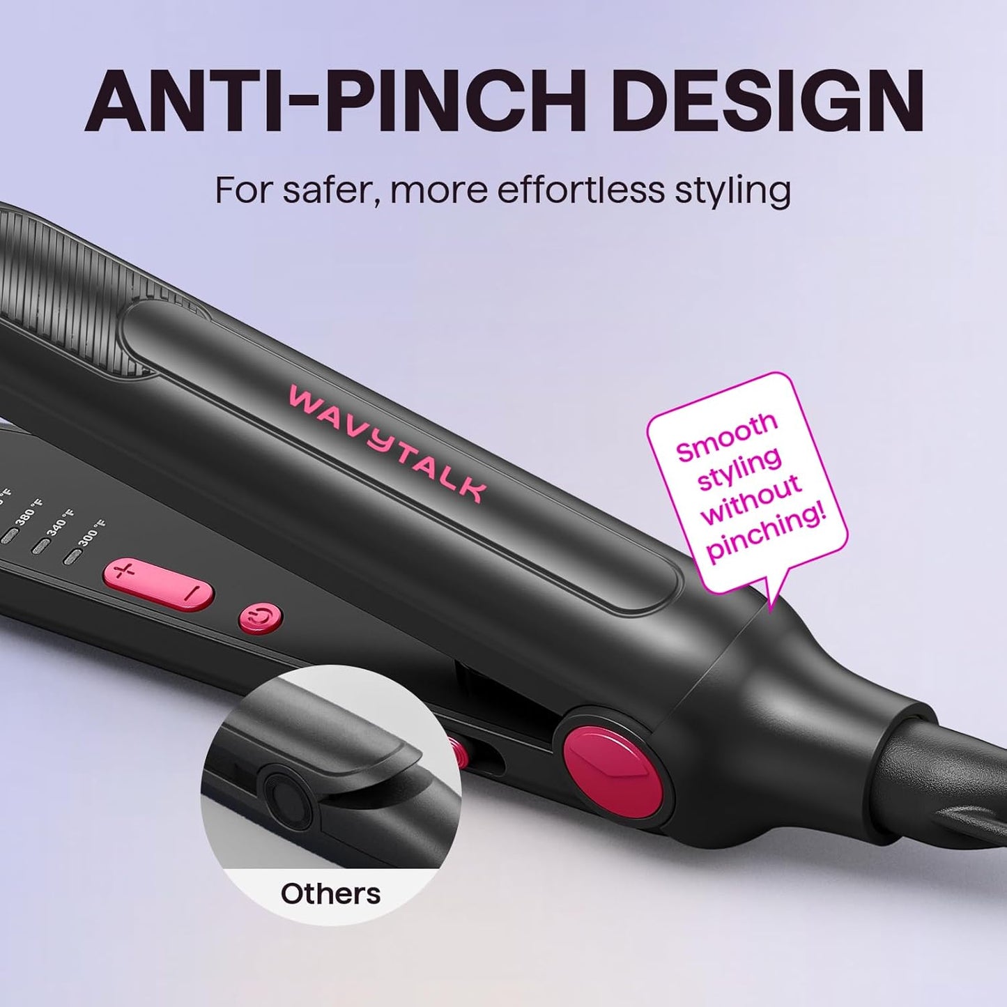 Wavytalk Plancha plana pequeña para cabello corto, corte Pixie, fle...