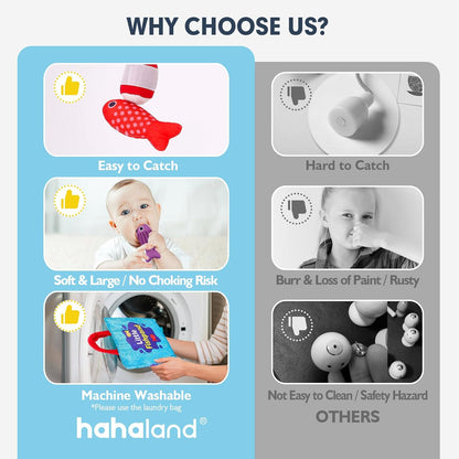 hahaland Juguetes Montessori para niños de 1 año de edad, regalo de cumpleaños, juego de pesca de tela 10 en 1, regalos para el día de San Valentín, juguetes para niños pequeños de 1 a 3 años con