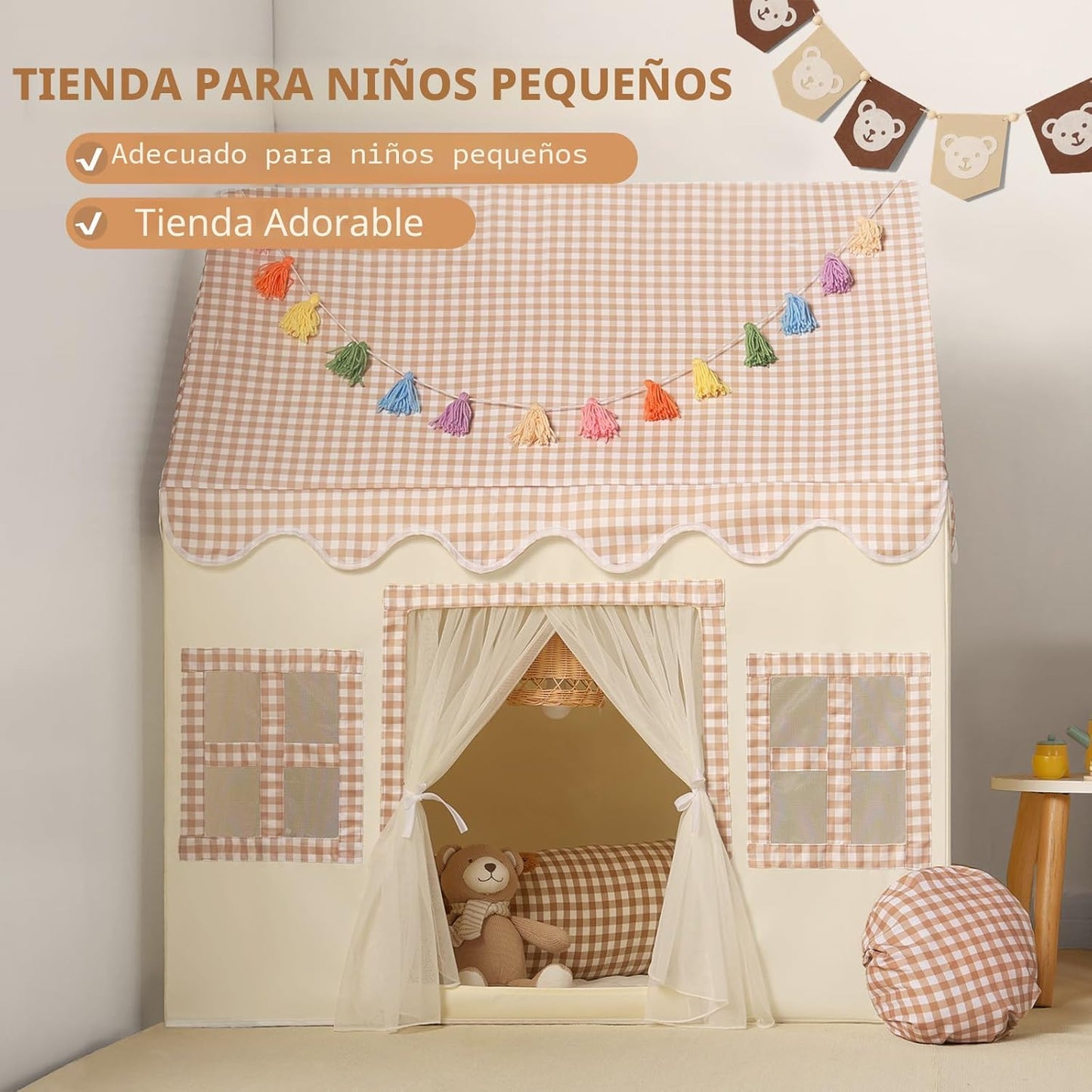 Senodeer Tienda de campaña infantil para interiores: con cuadros ma...