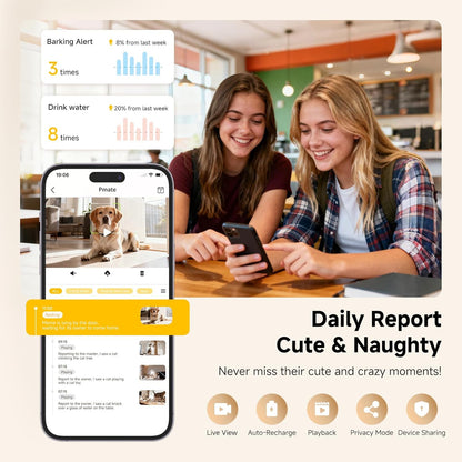 PICKFUN Pmate AI Pet Camera Robot Companion para perros y gatos, cá...