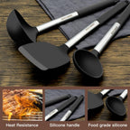 Juego de utensilios de cocina - Utensilios de cocina de silicona -...