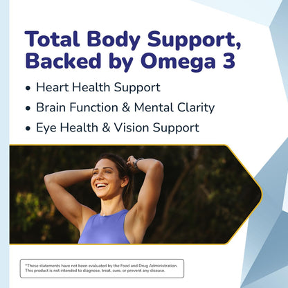 Suplementos de aceite de pescado Omega 3 para mujeres y hombres, 12...