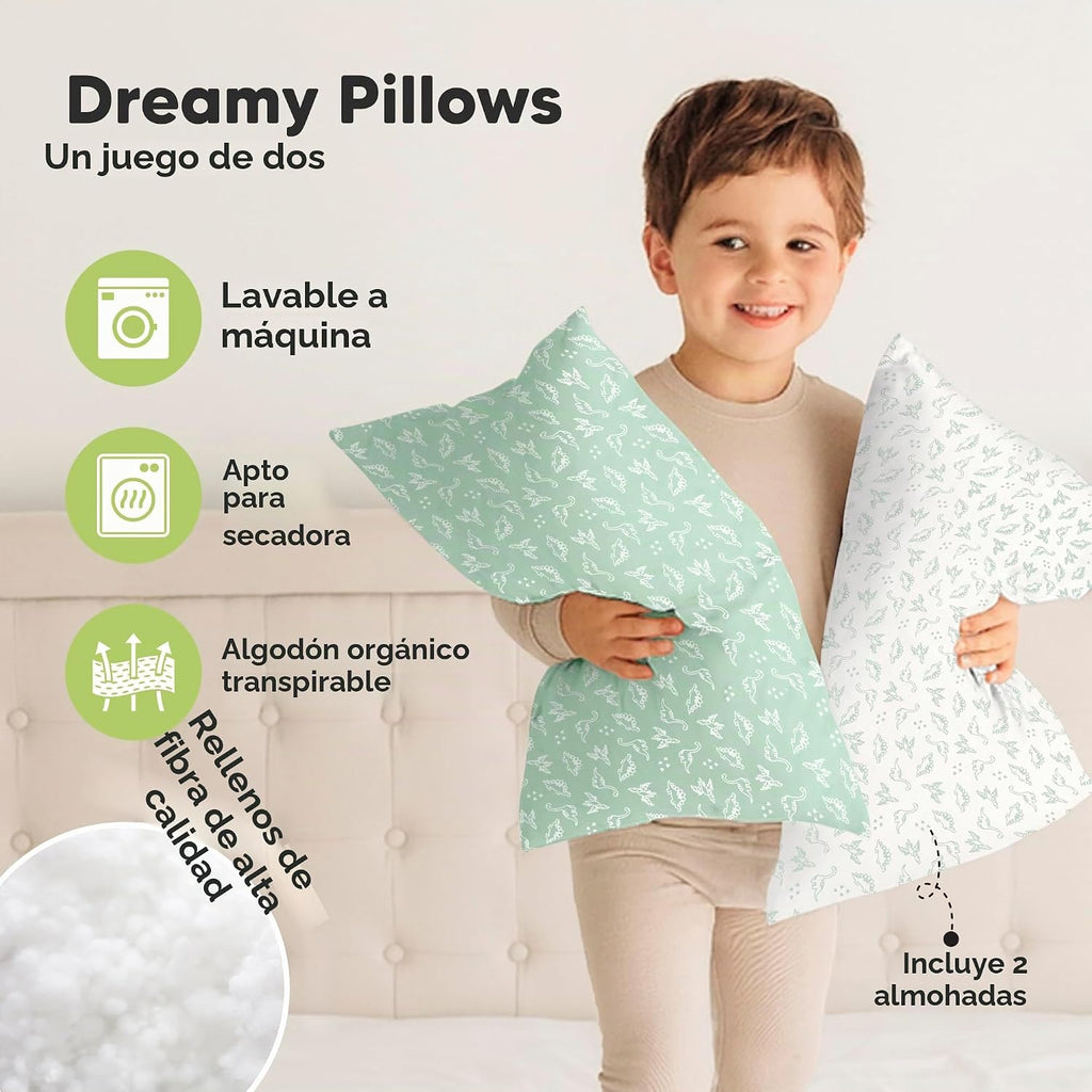 KeaBabies - Pack de 2 almohadas para niños pequeños de 13x18 - Almo...