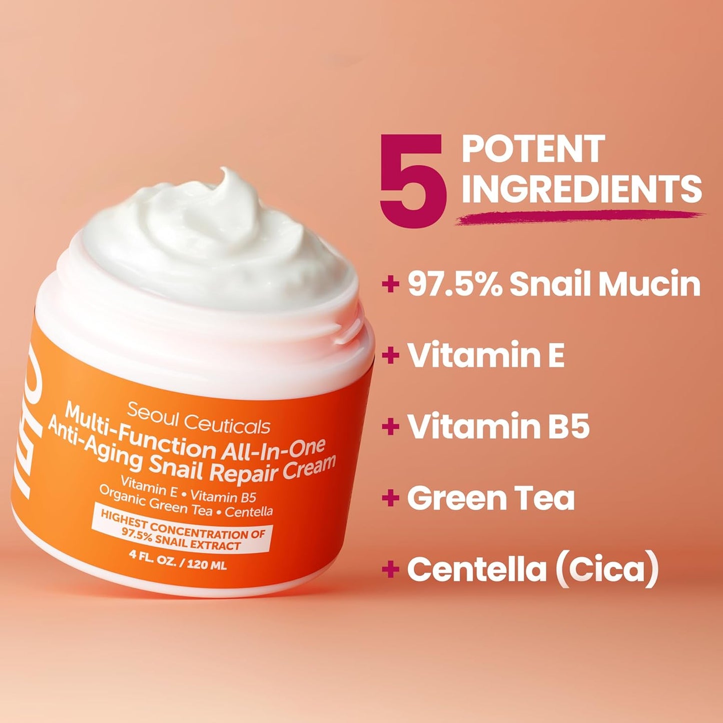 SeoulCeuticals Crema Hidratante de Mucina de Caracol Grande 4 oz 97...