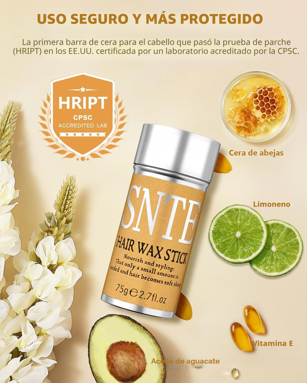 Samnyte Barra de cera para el cabello, ceras para peinar el cabello...