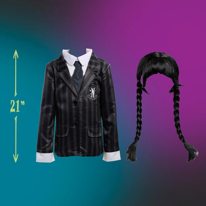 Juego de disfraces de miércoles, 2 piezas, uniforme de la Academia Nevermore, juego de disfraces y simulación, exclusivo de Amazon, juguete para fanáticos, niñas, niños, a partir de 4 años, juguetes