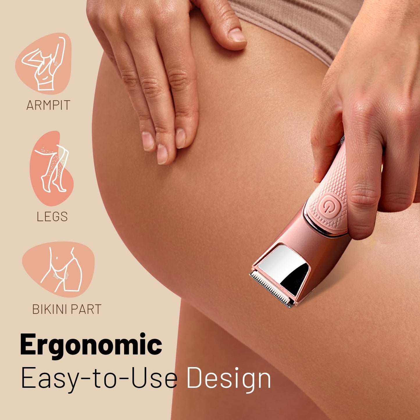 Recortadora de bikini recargable para mujer: afeitadora corporal co...