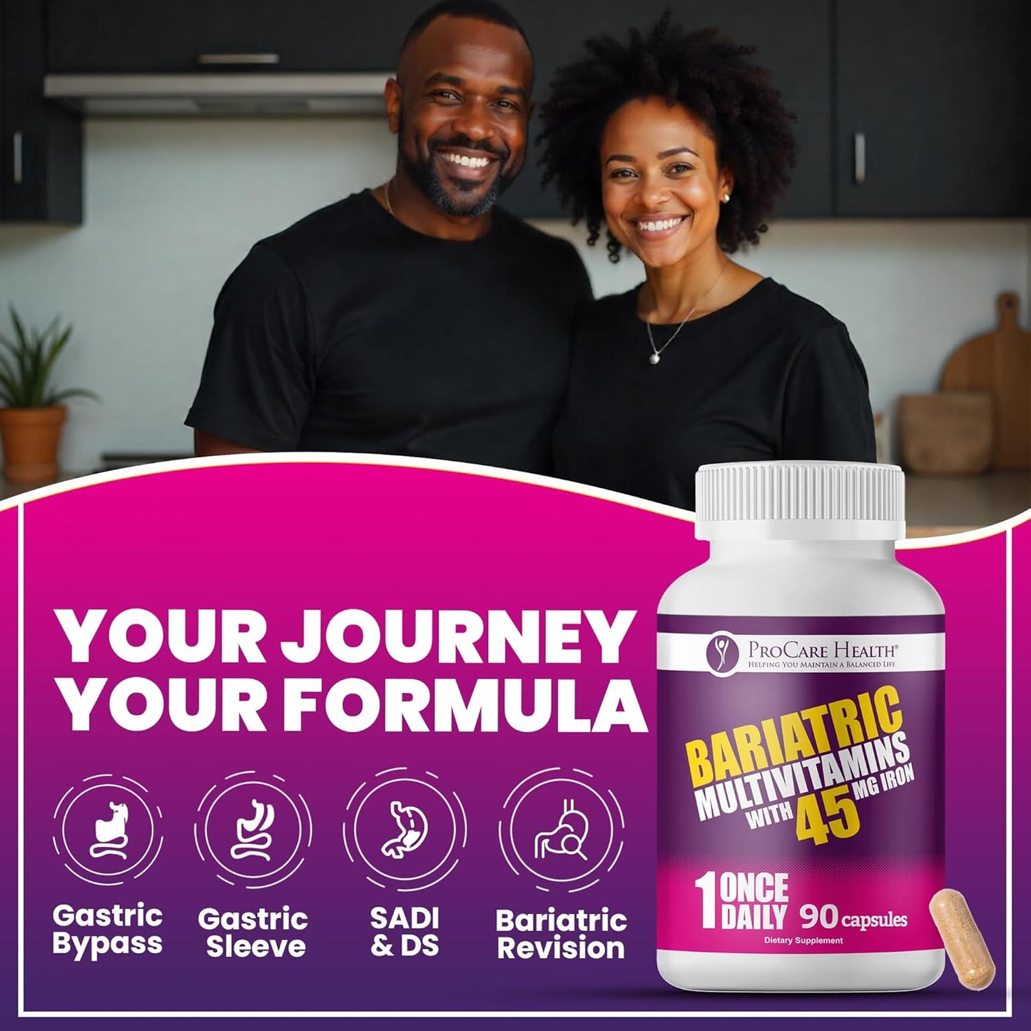 Bariatric once-a-day Multivitamin 90 ct capsule- Made For Bypass gá...