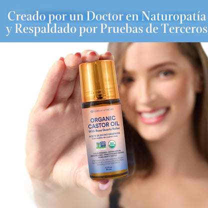 QUEEN OF THE THRONES Aceite de ricino dorado orgánico roll-on con c...