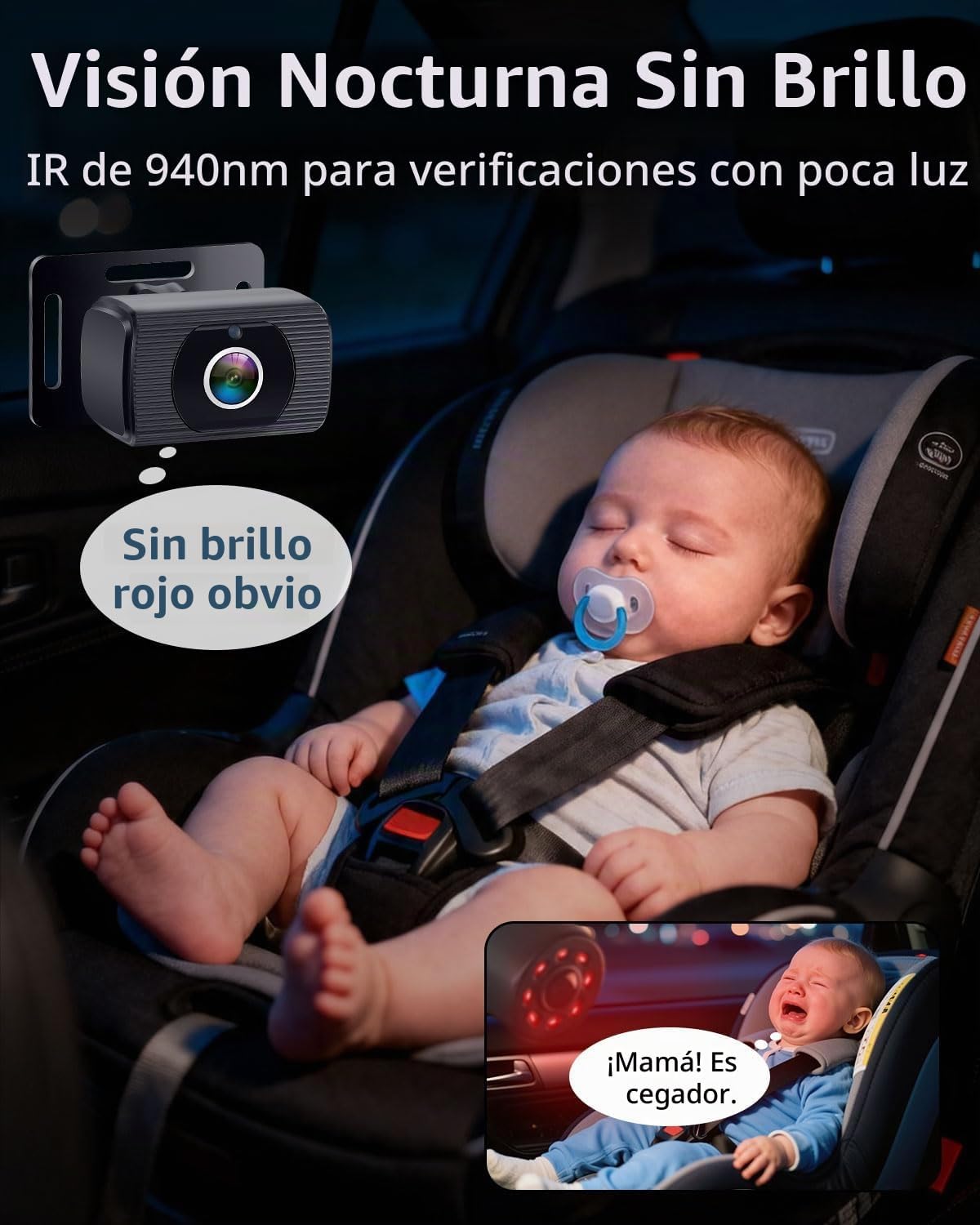 Cámara de Coche para Niños de 2 Yakry para Asiento: Pantalla Ultraw...