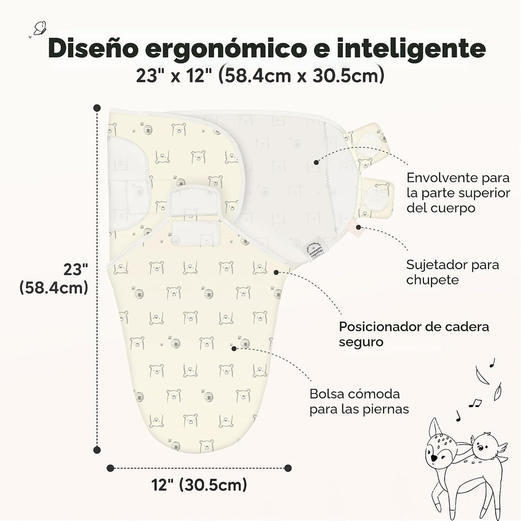 Paquete de 3 mantas orgánicas para dormir para bebé, para recién na...