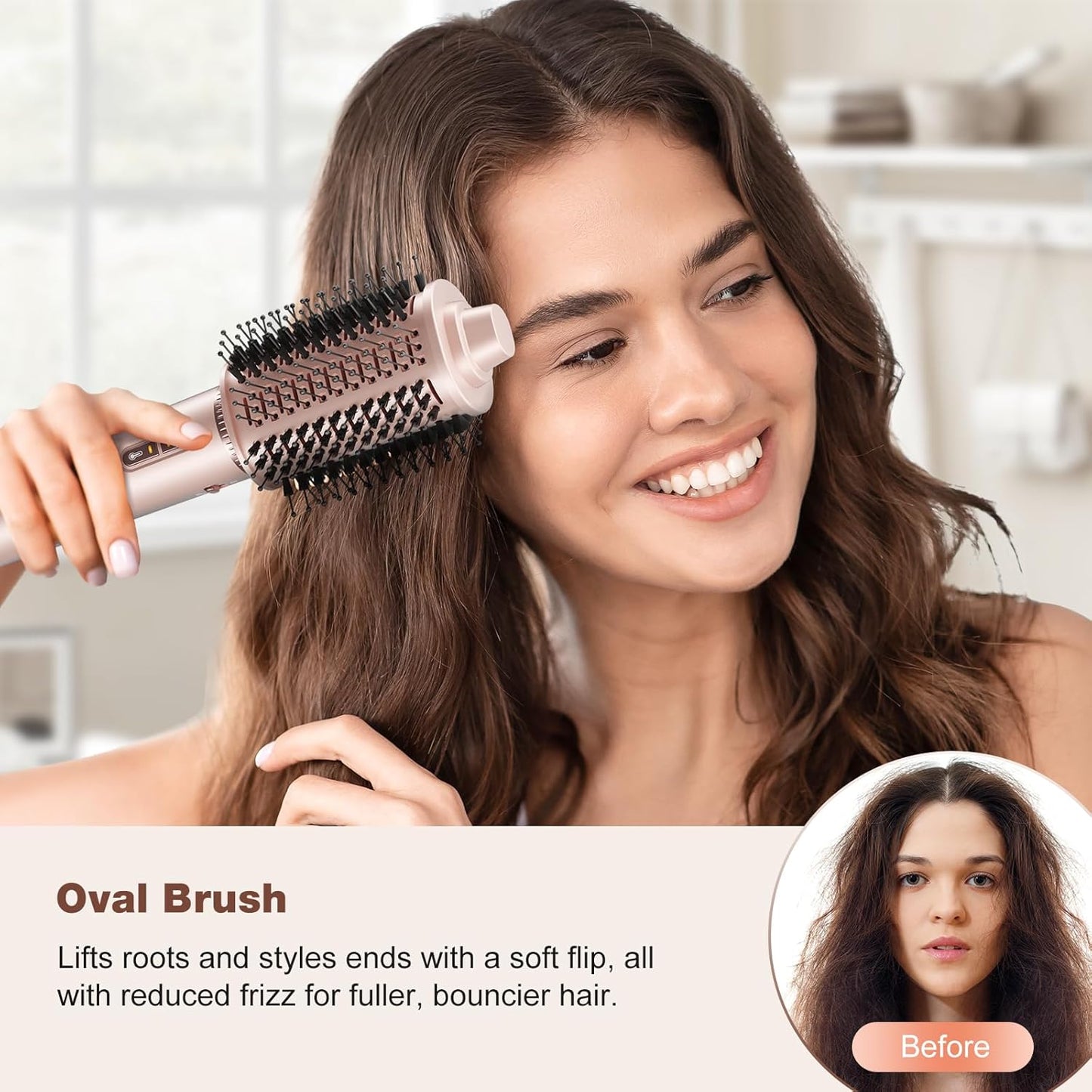 7MAGIC Estilizador de cabello y cepillo secador de cabello 7 en 1, secador de cabello de alta velocidad de 110,000 RPM con iones negativos para peinar sin encrespamiento, secado rápido, rizado
