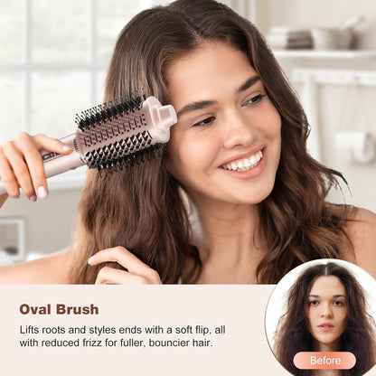 7MAGIC Estilizador de cabello y cepillo secador de cabello 7 en 1, secador de cabello de alta velocidad de 110,000 RPM con iones negativos para peinar sin encrespamiento, secado rápido, rizado