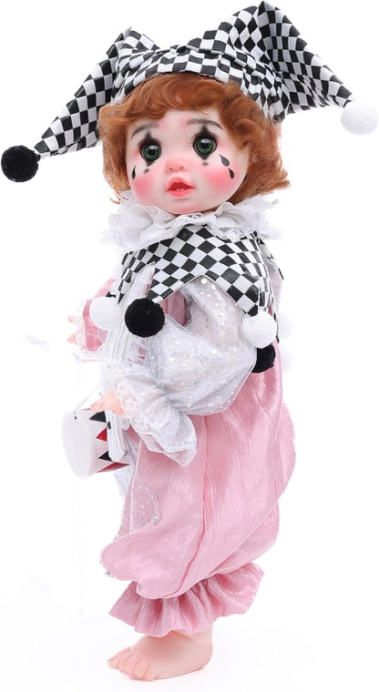 Cloveray Harlequin - Muñecas Reborn de niña pequeña payaso Arlequín...