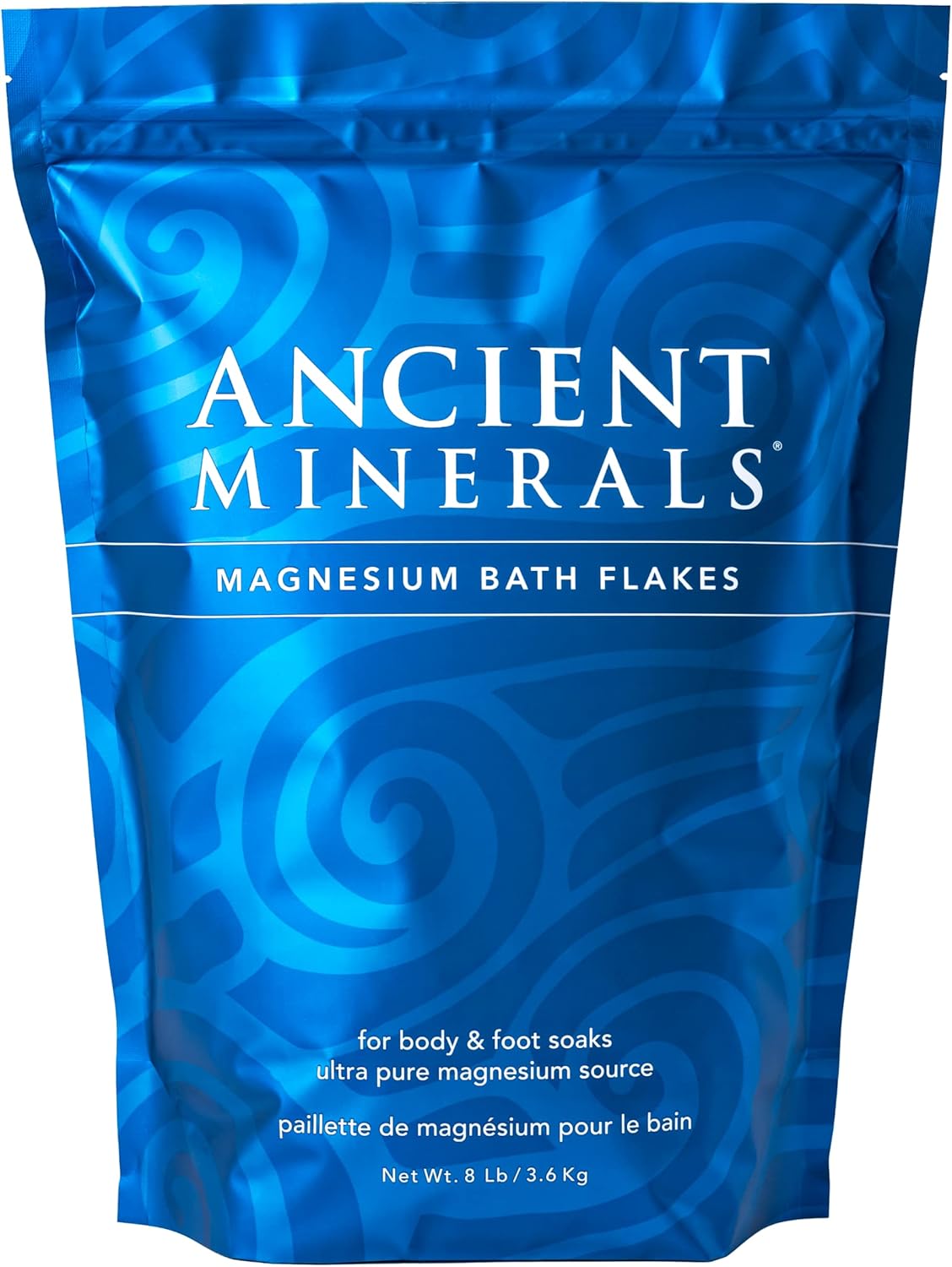 Ancient Minerals copos de baño de magnesio, bolsa de un solo uso.