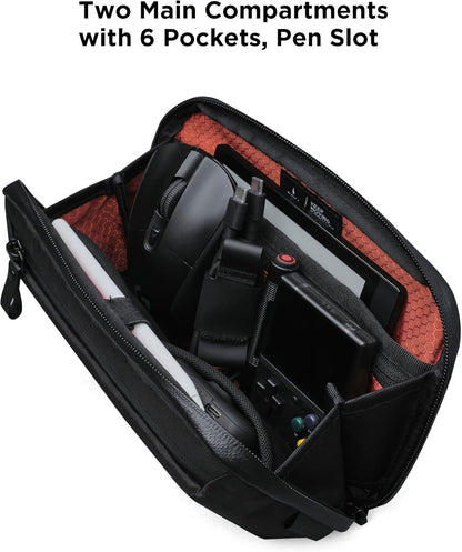 ALPAKA Elements Tech Case Mini - Organizador compacto para electrónicos, bolsa pequeña para cargadores y auriculares, bolsa para teléfono, funda de accesorios de viaje, correa cruzada, negro X-Pac