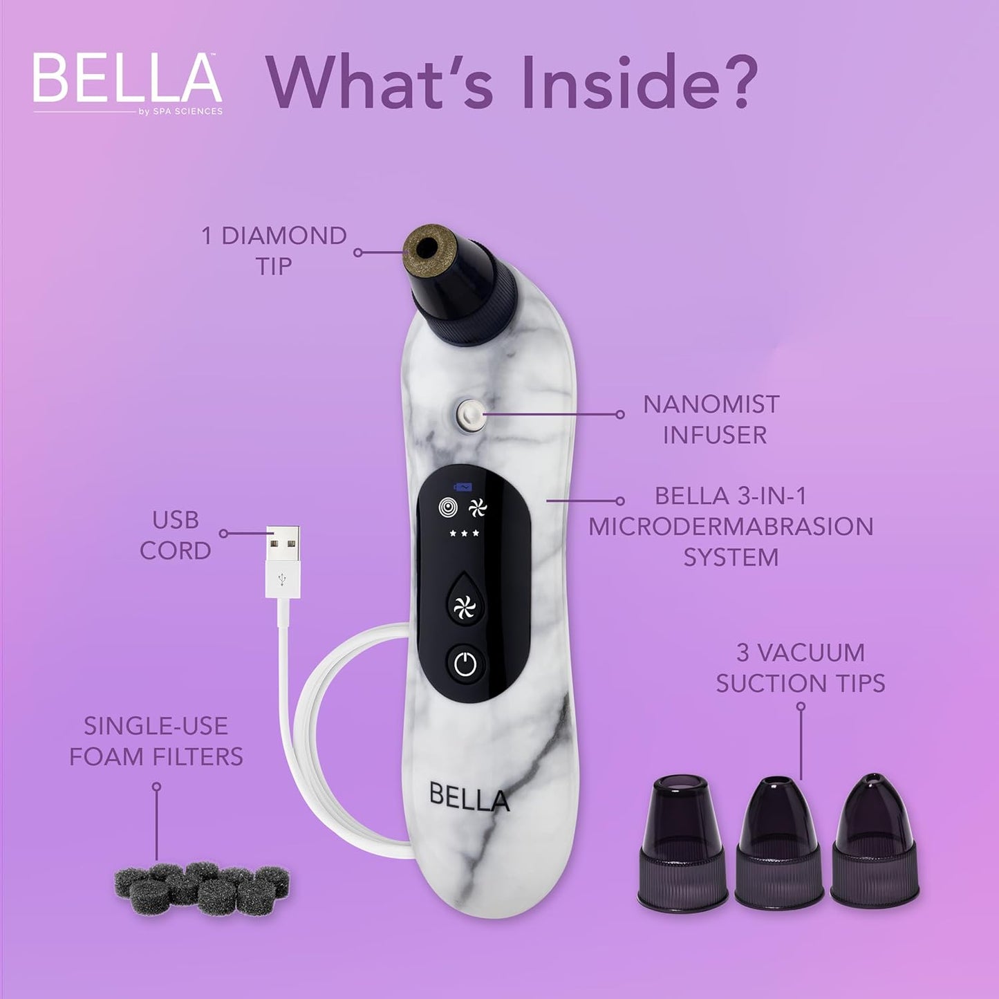 Spa Sciences - Extractor de poros Bella Microdermabrasion y Nano Mi...