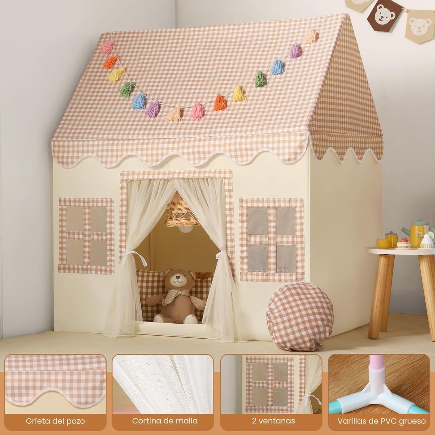 Senodeer Tienda de campaña infantil para interiores: con cuadros ma...