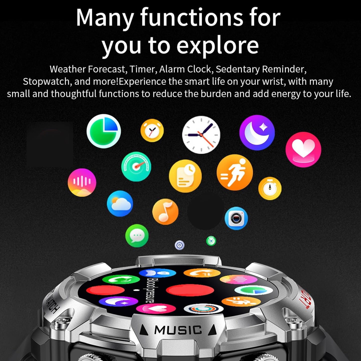 UYRGT Reloj inteligente con auriculares, para teléfono iOS y Androi...