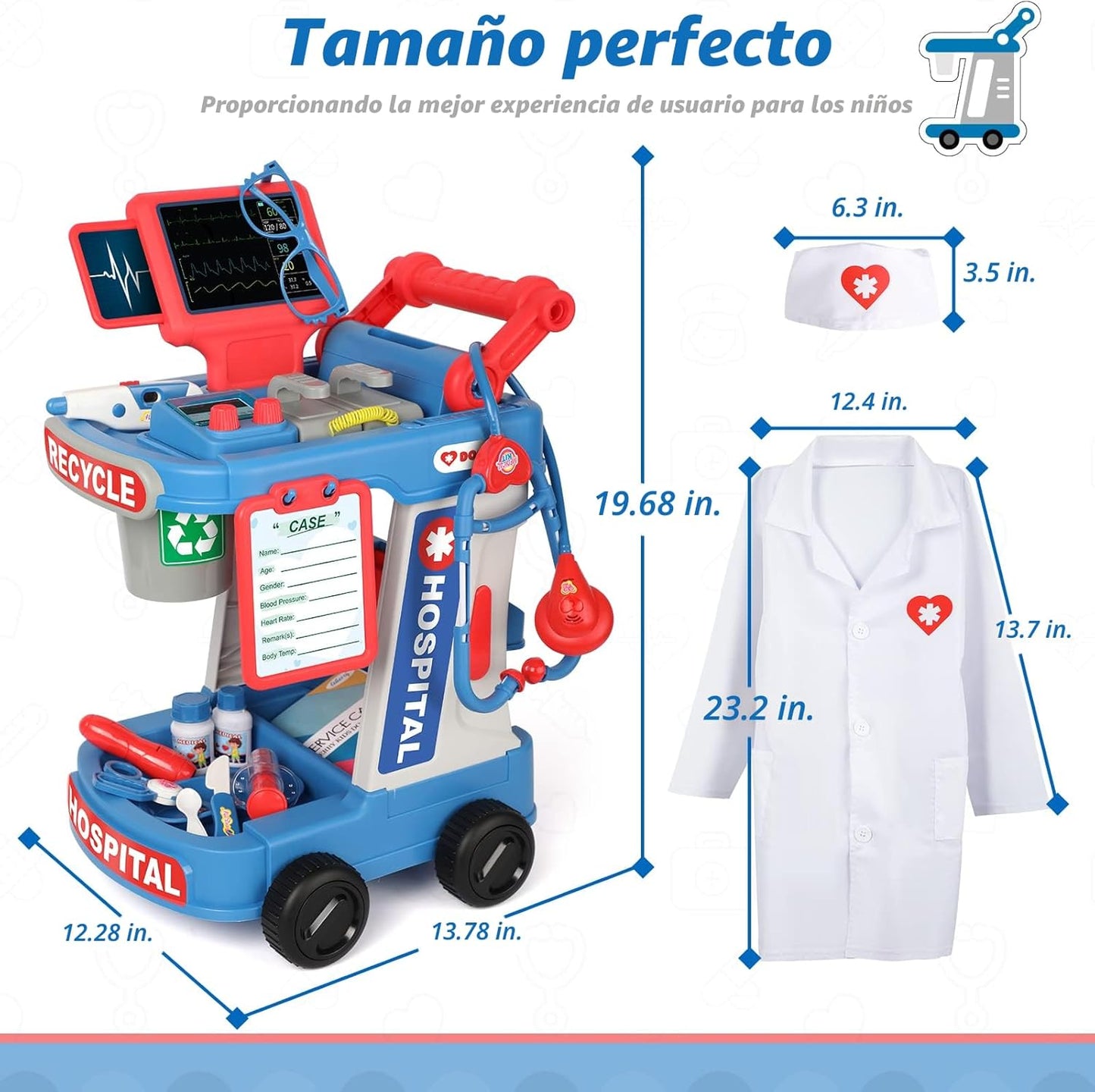Liberry Kit de médico para niños pequeños de 2, 3, 4, 5 años, juego...