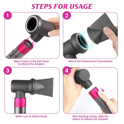 Kit concentrador profesional y adaptador compatible con Dyson Airwr...