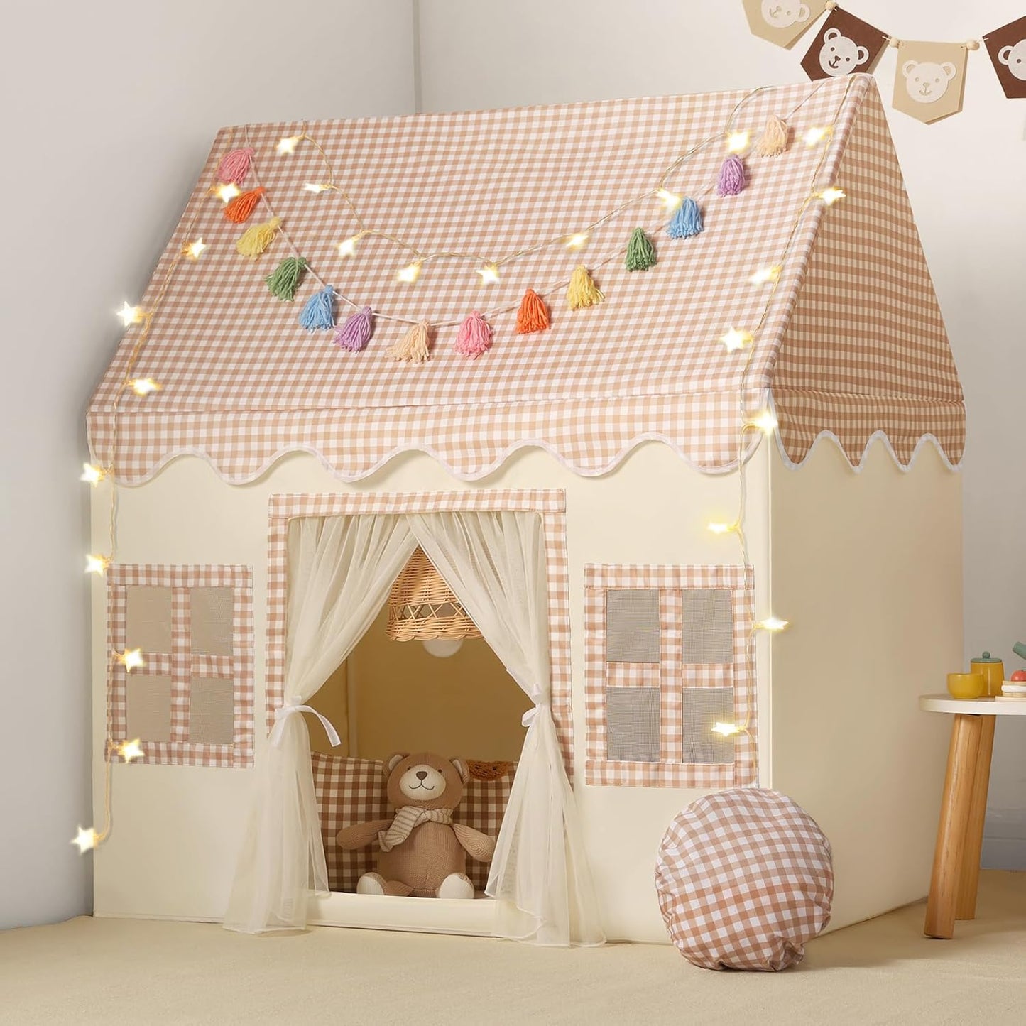Senodeer Tienda de campaña infantil para interiores: con cuadros ma...