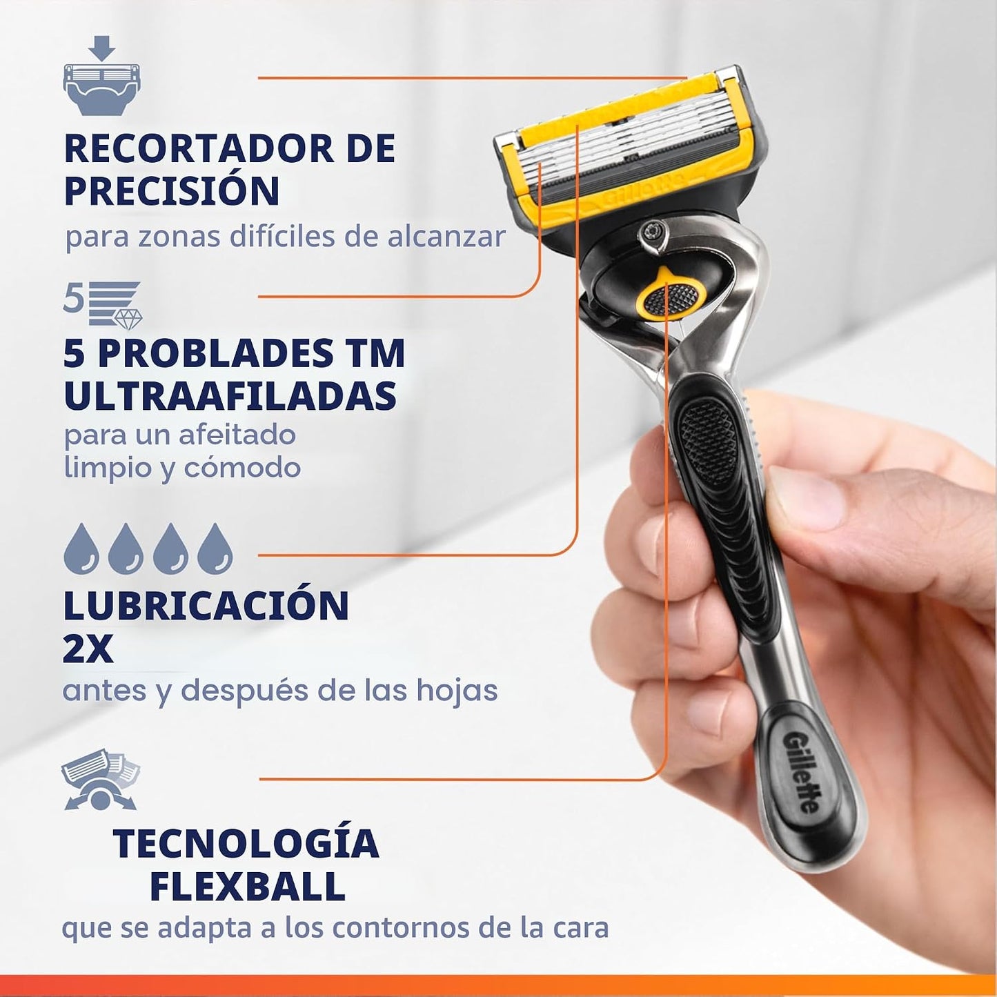 Gillette Recambios de cuchillas de afeitar para hombres, 4 cartucho...