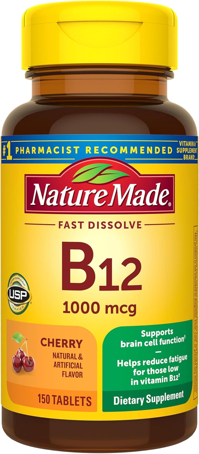 Nature Made Vitamina B12 1000 mcg, tabletas sublinguales de vitamin...