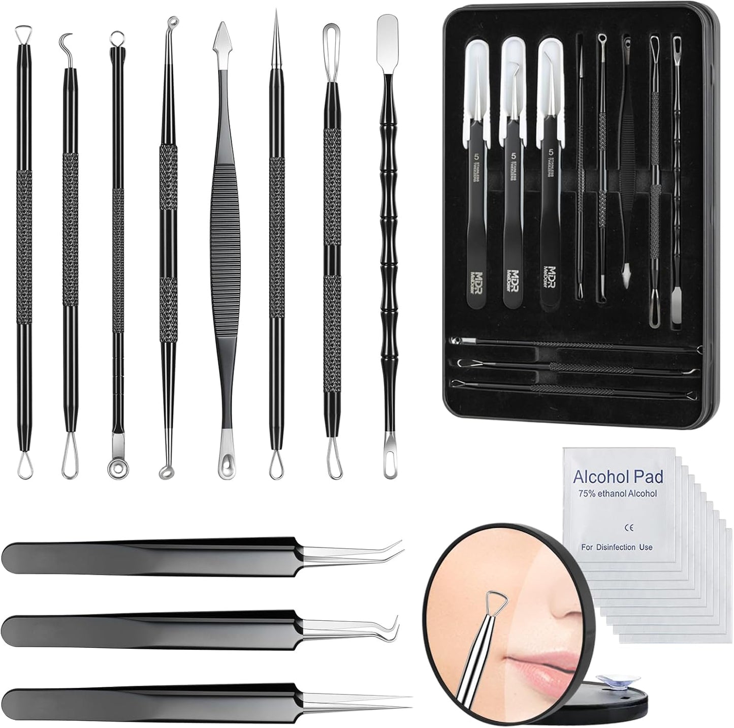 Meidaier Kit de eliminación de puntos negros, extractor de comedona...