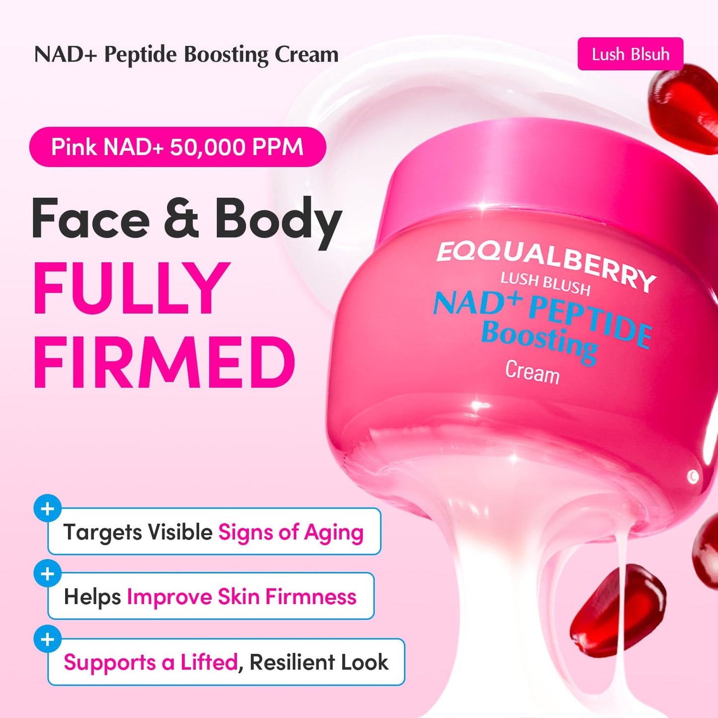 EQQUALBERRY NAD+ Crema potenciadora de péptidos \u2013 NAD+ 5% y 13...