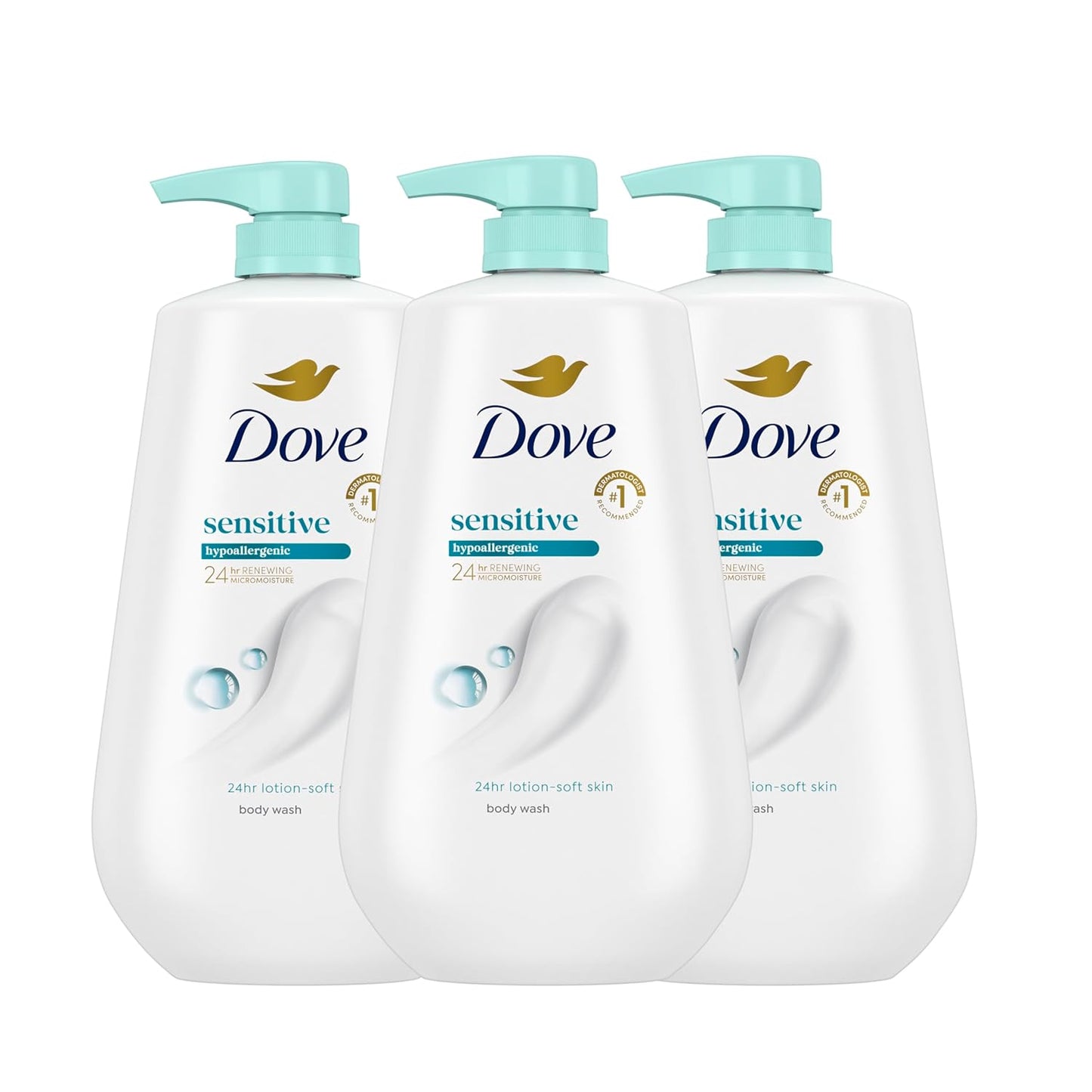 Dove Gel para Baño 3 Unidades para Piel Sensible Hidratante para Pi...