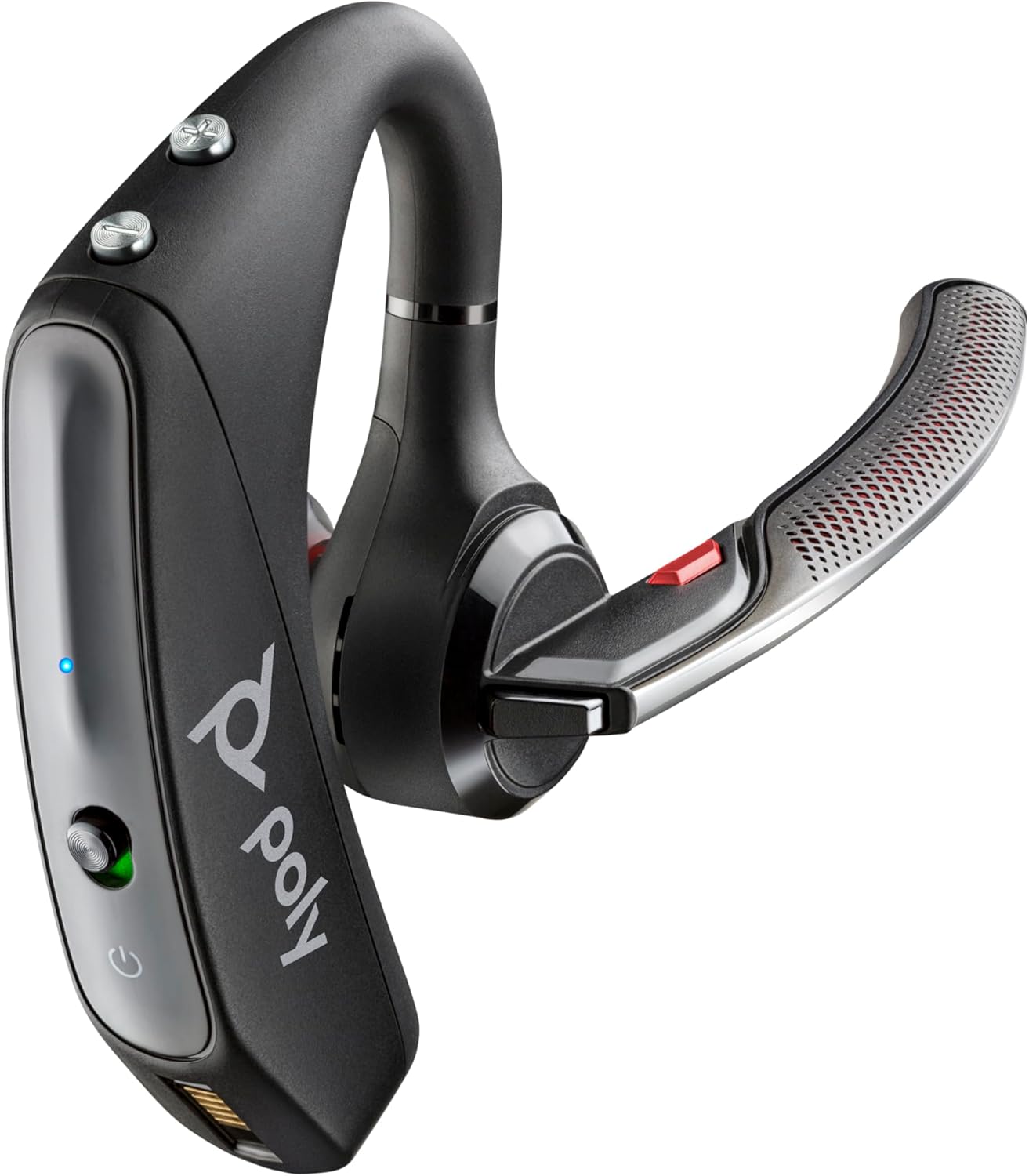 Poly Voyager 5200 Auriculares inalámbricos (Plantronics) – Auriculares Bluetooth de un solo oído con micrófono de cancelación de ruido – Diseño ergonómico – Controles de voz – Ligero – Conecte al