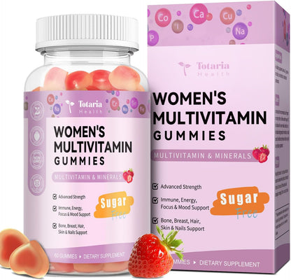 Totaria Gomitas multivitamínicas sin azúcar para mujeres mayores de...