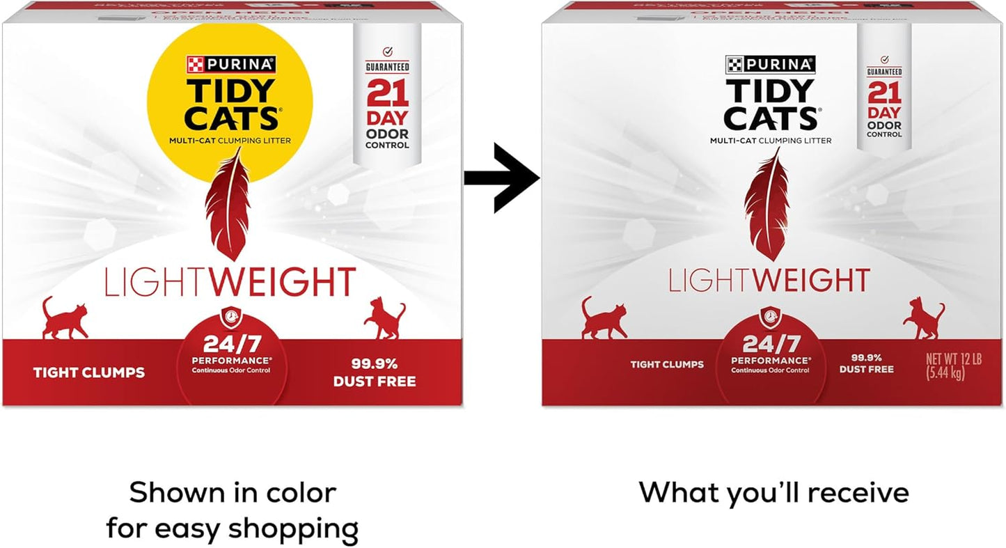 Purina Tidy Cats - Arena ligera para gatos, de bajo polvo, control...
