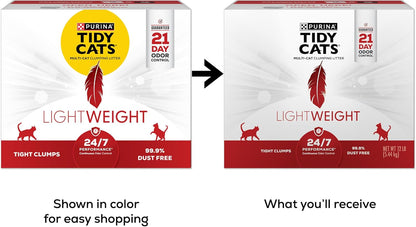 Purina Tidy Cats - Arena ligera para gatos, de bajo polvo, control...