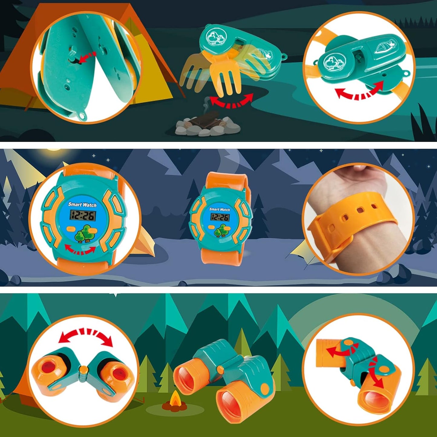 FUN LITTLE TOYS - Juego de camping para niños con tienda de campaña...