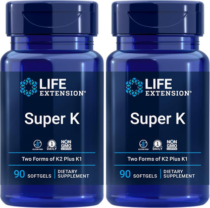 Life Extension Super K, Vitamina K1, Vitamina K2 MK-7, Vitamina K2...