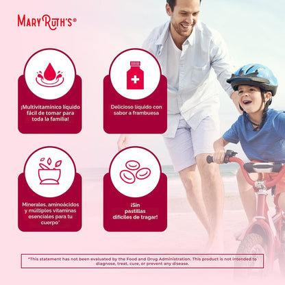 Multivitamínico para mujeres, hombres y niños, vitaminas líquidas d...