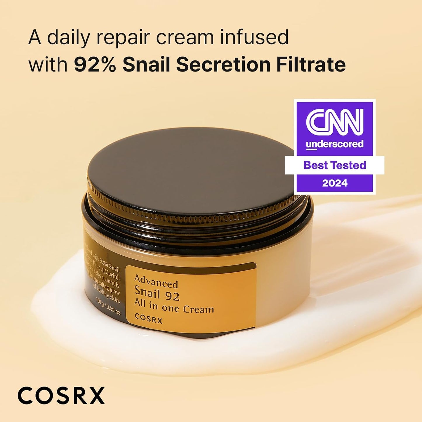 COSRX Snail Mucin Duo - Snail 92 Cream & Snail 96 Essence, Gel Hidratante Facial Diario y Suero Hidratante para el Rostro con Filtrado de Secreción de Caracol, Cuidado de la Piel Coreano