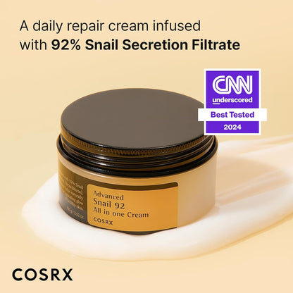 COSRX Snail Mucin Duo - Snail 92 Cream & Snail 96 Essence, Gel Hidratante Facial Diario y Suero Hidratante para el Rostro con Filtrado de Secreción de Caracol, Cuidado de la Piel Coreano