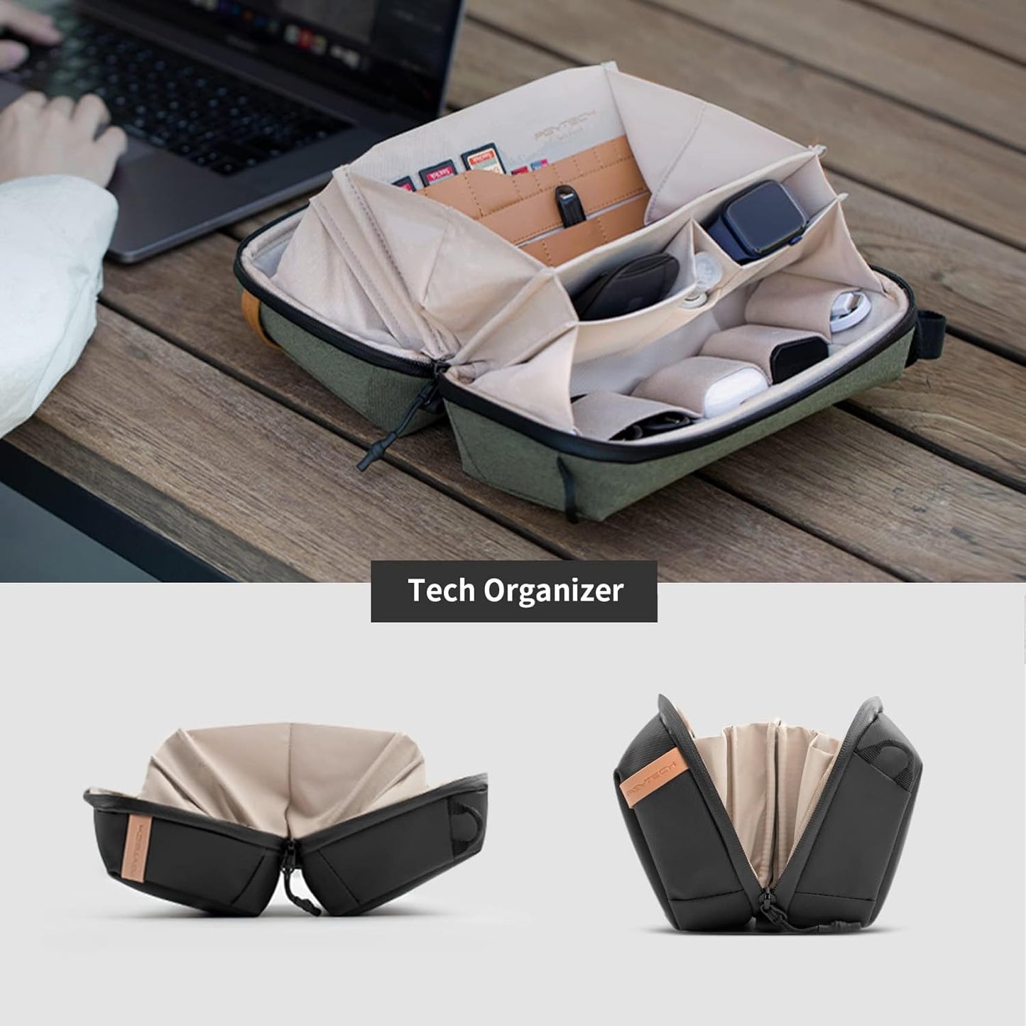 PGYTECH Organizador de tecnología de viaje, estuche impermeable, es...