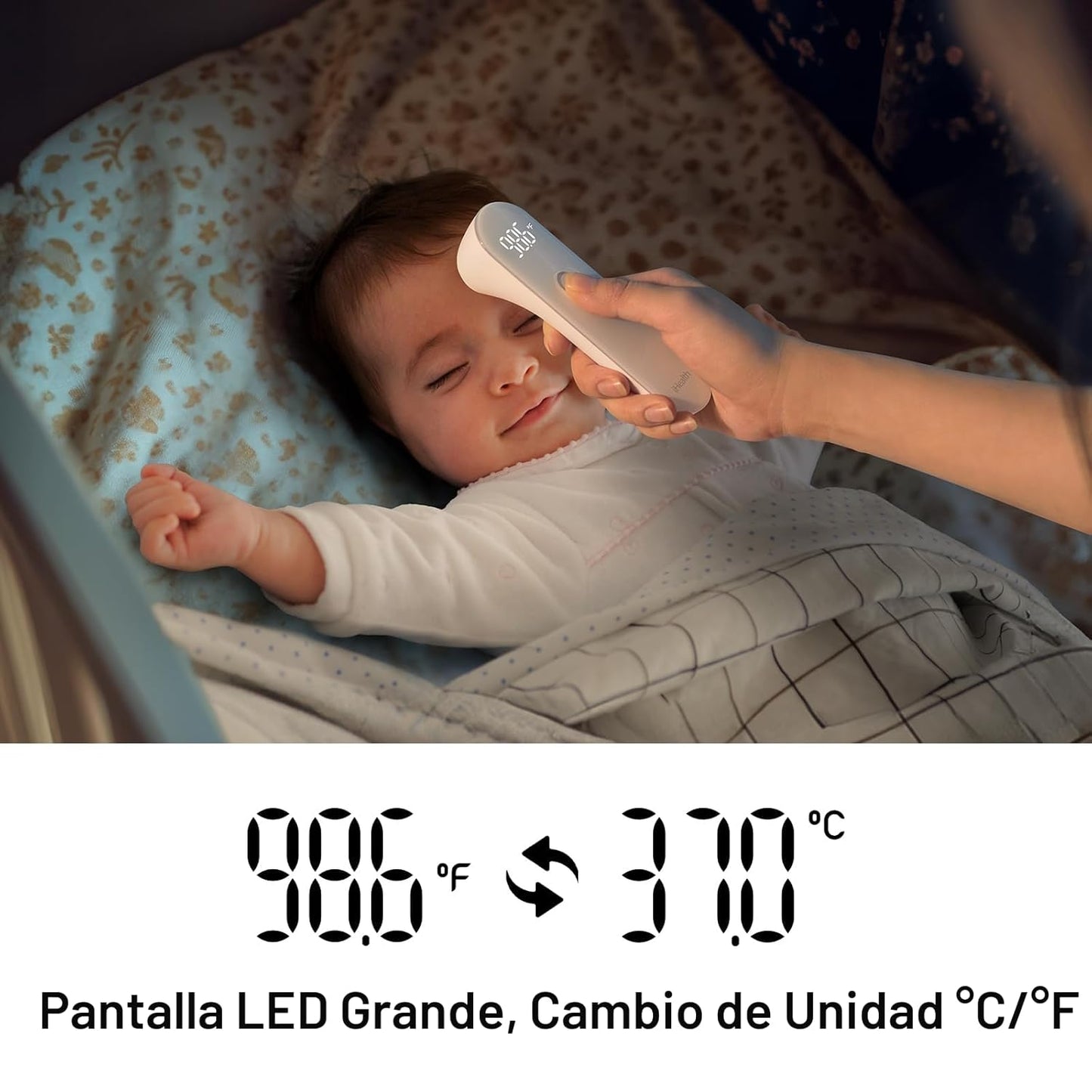 iHealth Termómetro de frente sin contacto para adultos, niños, bebé...