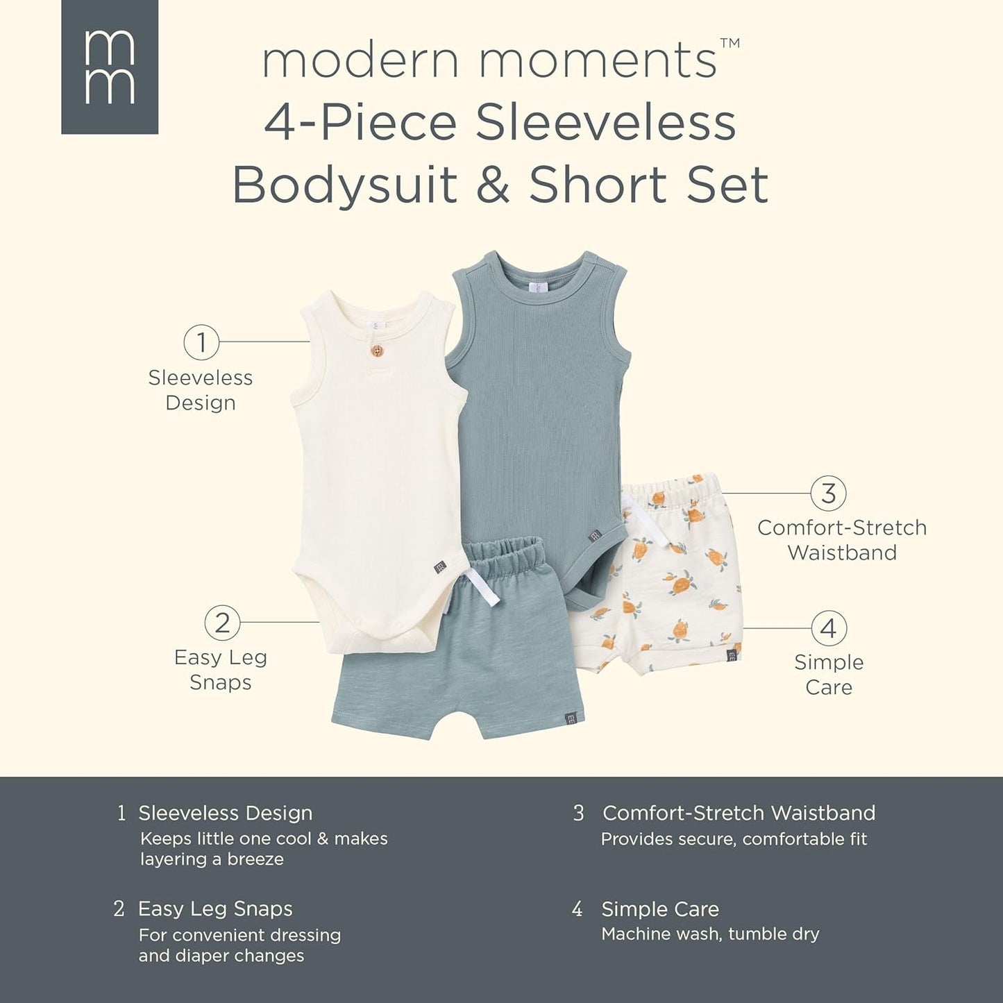 Modern Moments by Gerber Conjunto de body sin mangas y pantalones c...