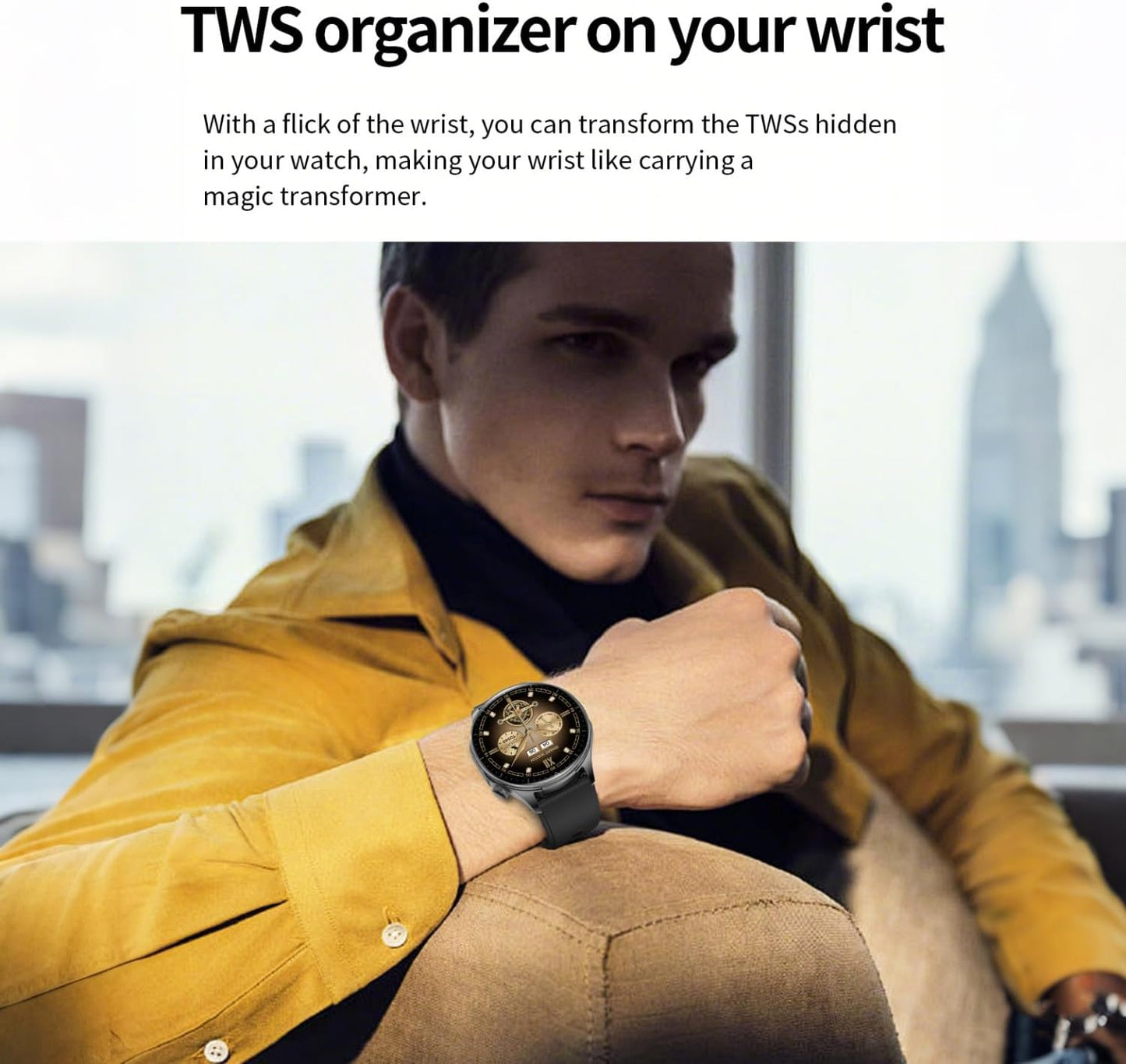 Desong Reloj inteligente con auriculares, relojes inteligentes TWS...