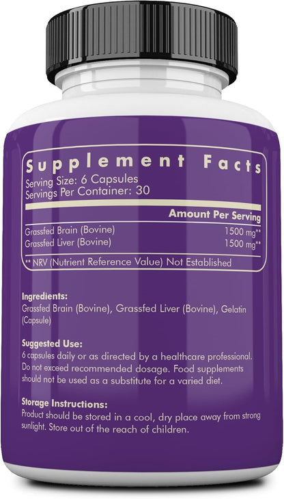 Ancestral Supplements Suplemento cerebral de carne de res alimentad...