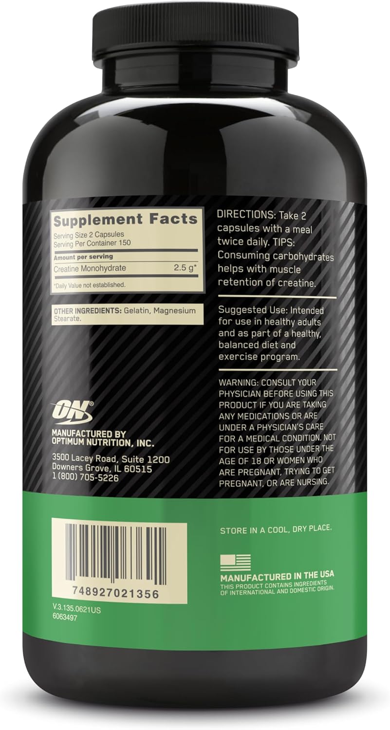 Optimum Nutrition Cápsulas micronizadas de monohidrato de creatina